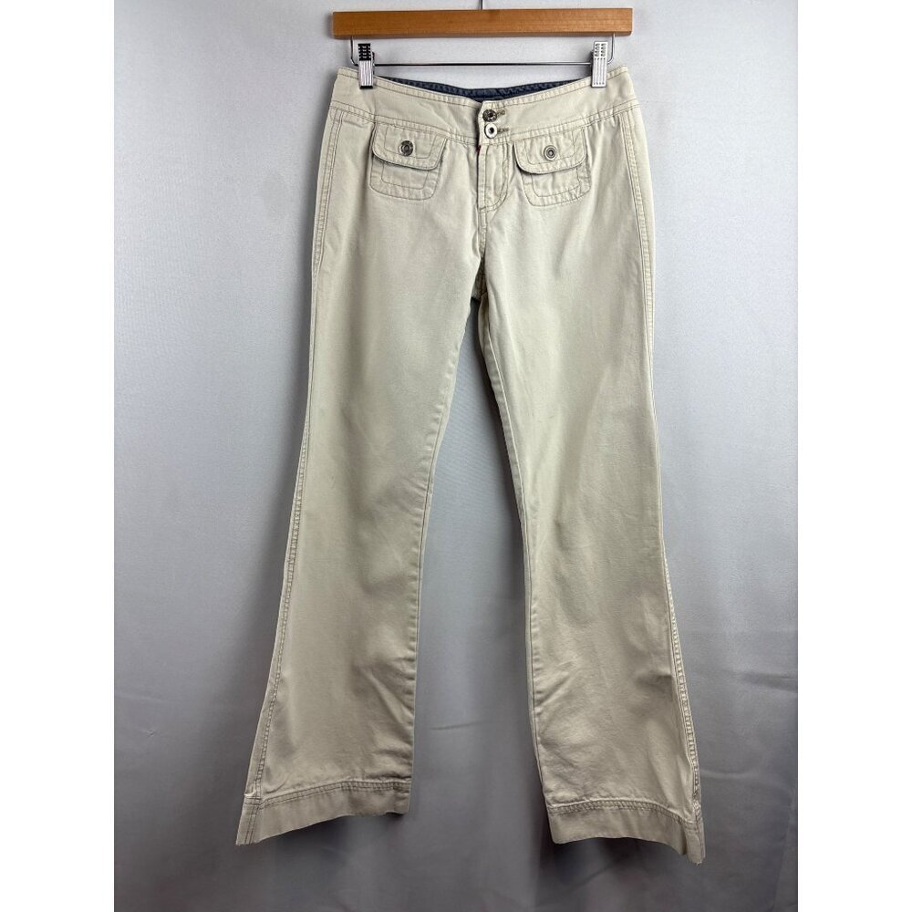 Periscope Womens Beige Cotton Flare Pants Size 3